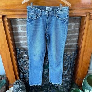 Paige Jacqueline Straight denim jeans medium wash, distressed size 27